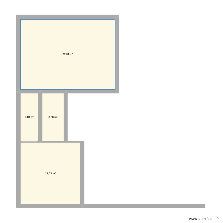 Liberté projet fini R+1. Plan de 4 pièces et 42 m2