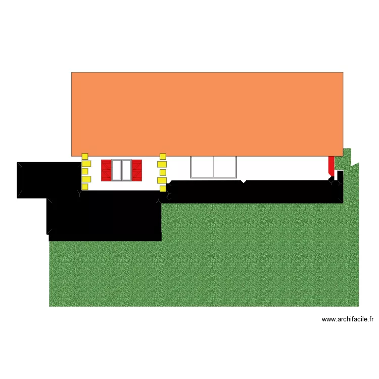 plan façade sud. Plan de plan façade sud. Plan de