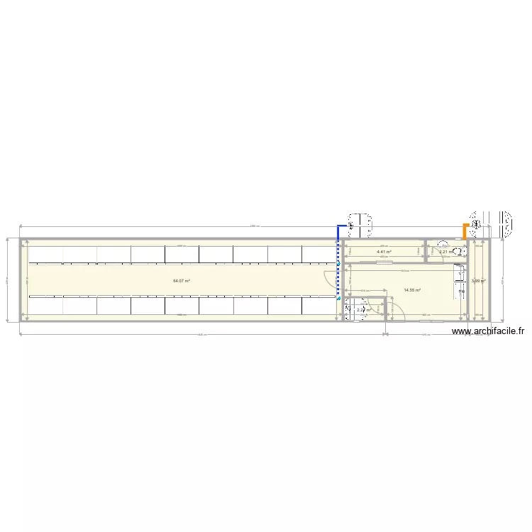 Salle hydropnie. Plan de 