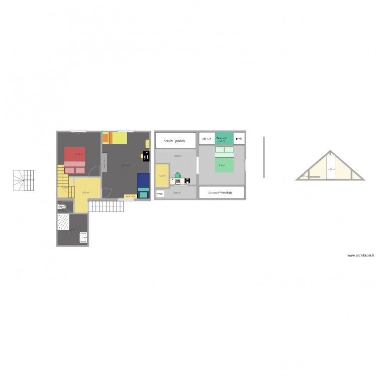 Modif étage 2. Plan de 0 pièce et 0 m2