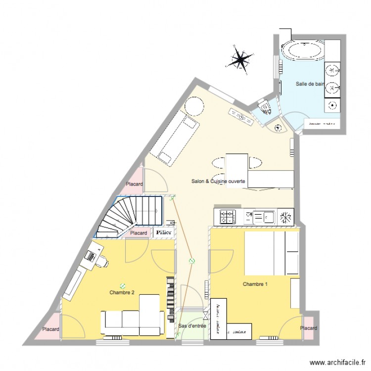 Appartement aménagé 2. Plan de 0 pièce et 0 m2