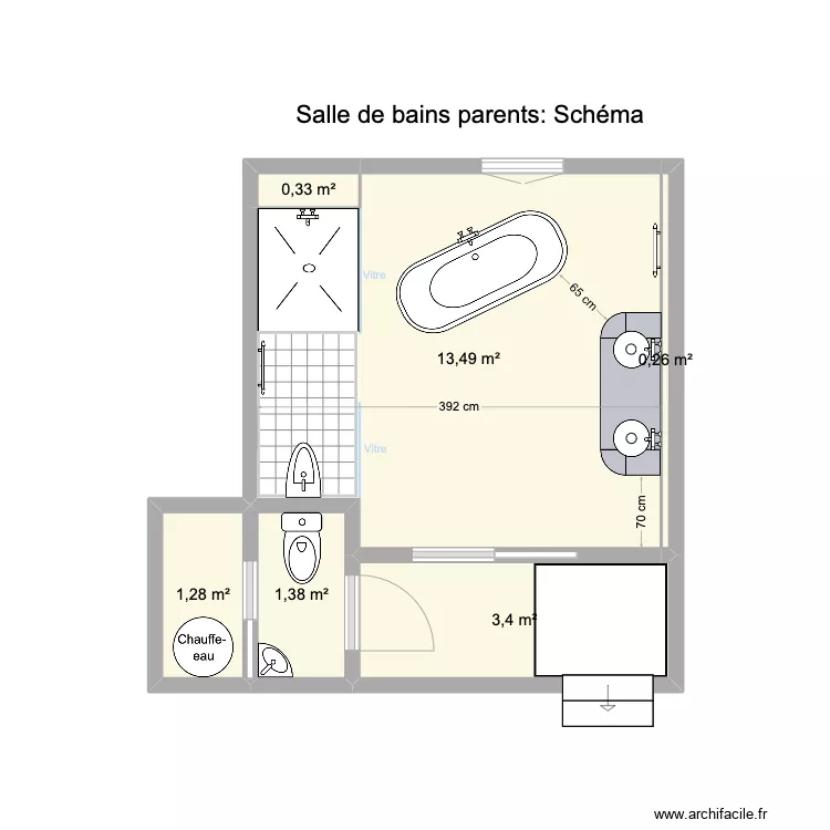 salle de bain 2. Plan de 