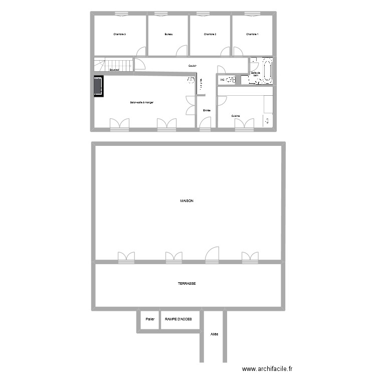 Justine Domicile F.B actuel. Plan de 8 pièces et 269 m2