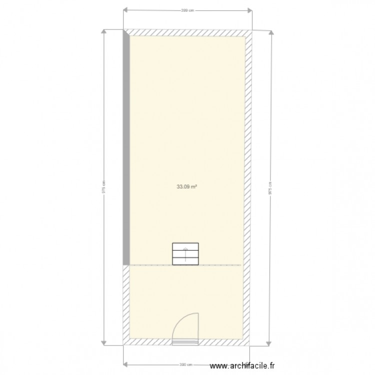 Mermetus. Plan de 1 pièce et 33 m2