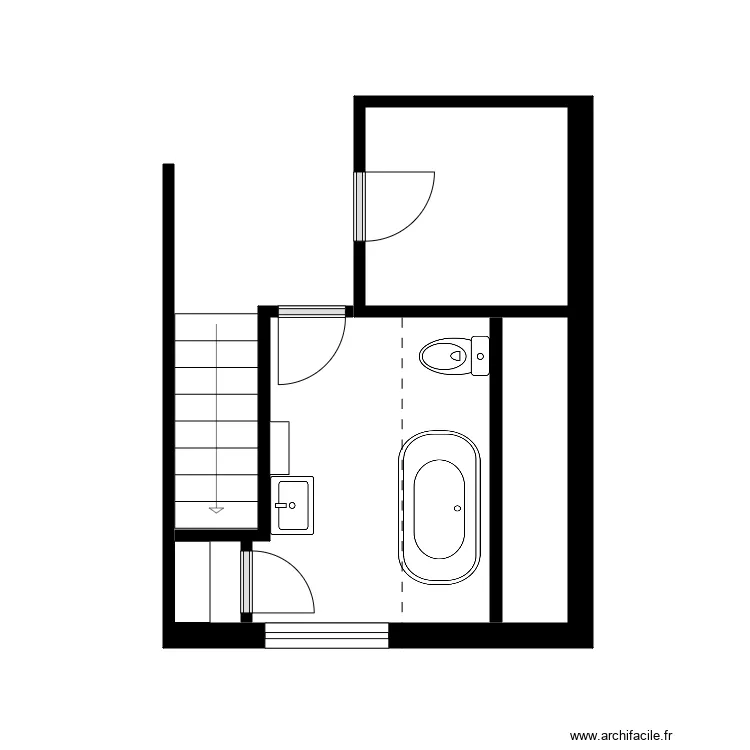 Chaumi&egrave;re Sdb &eacute;tage. Plan de 