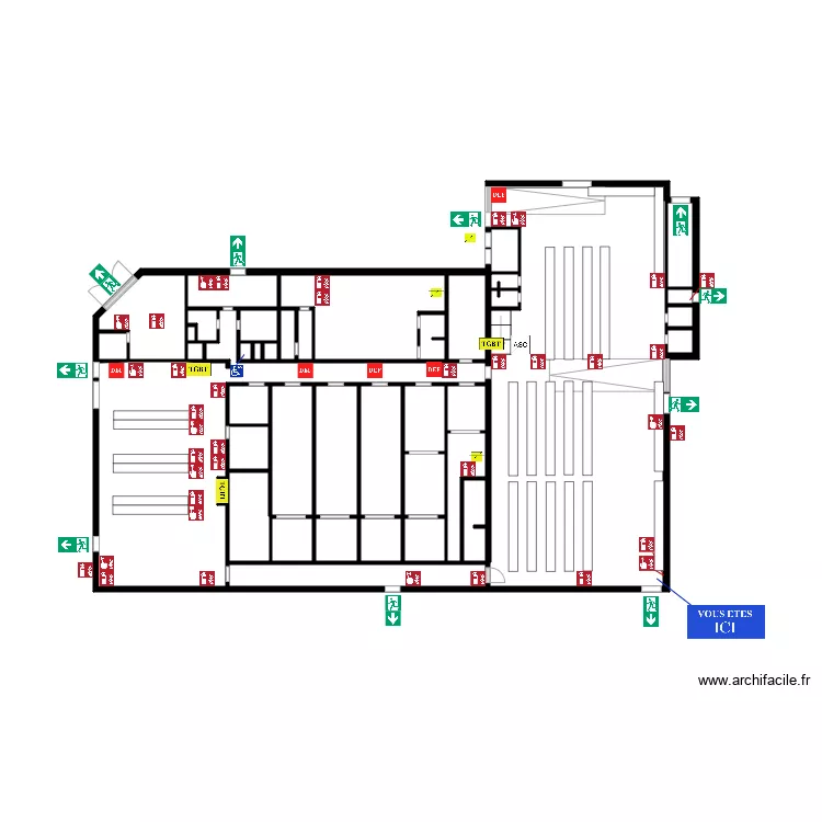 QUAI SUD 3  sortie nord. Plan de 