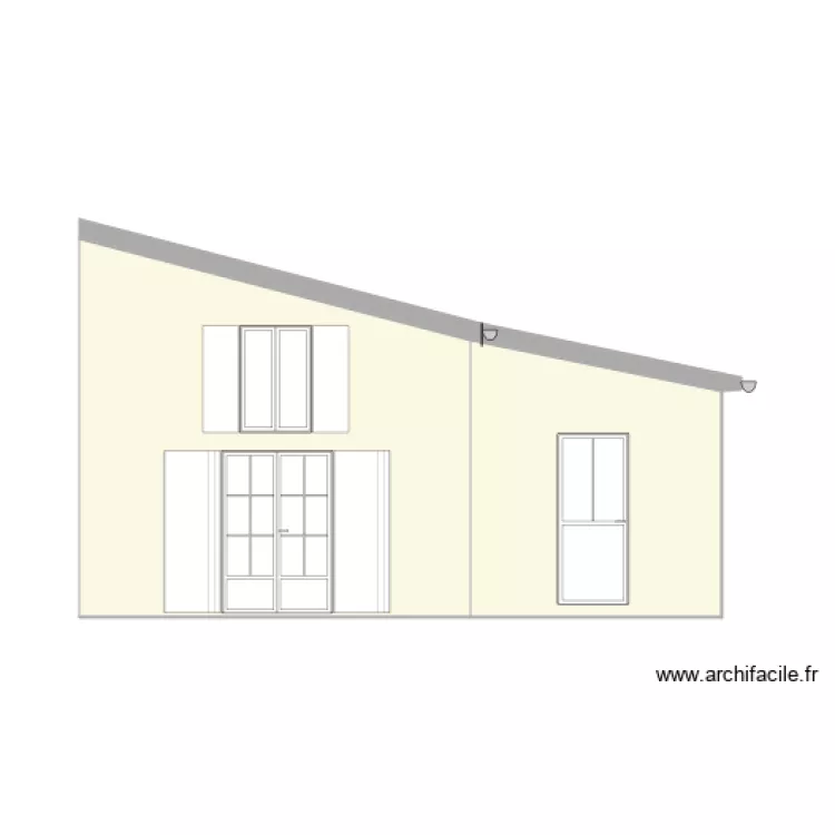 isur tille fa&ccedil;ade nord. Plan de 