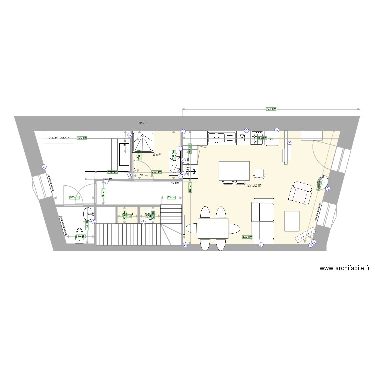Paziols cuisine 1. Plan de 0 pièce et 0 m2