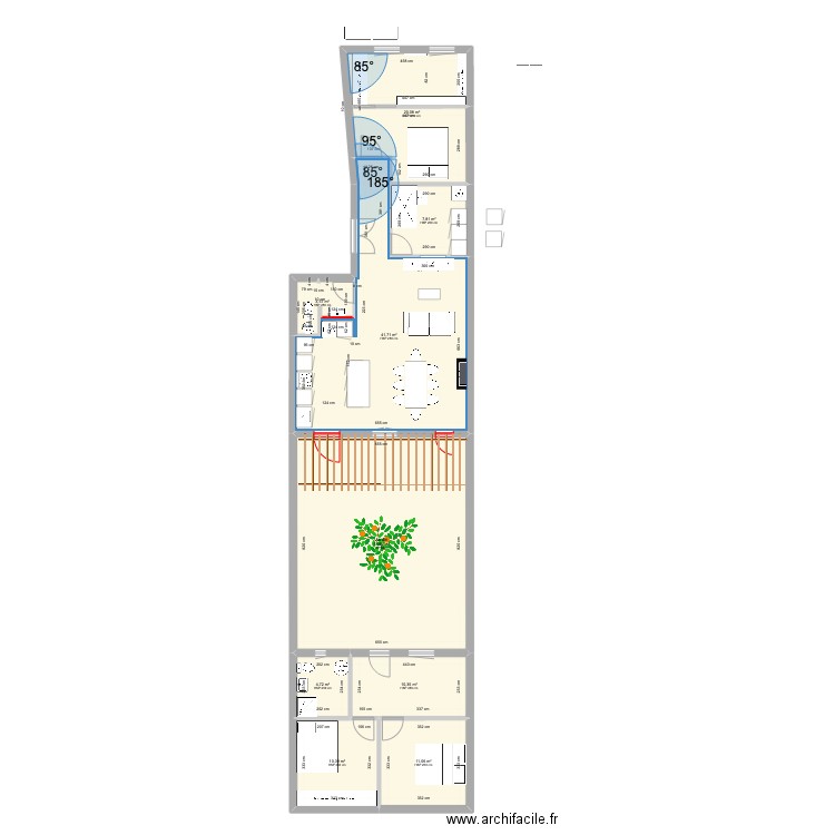 Baille V 2023 - 05 - 09. Plan de 9 pièces et 163 m2