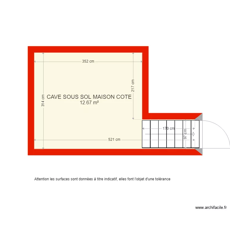 BI1988 CAVE SOUS SOL MAISON COTE. Plan de 