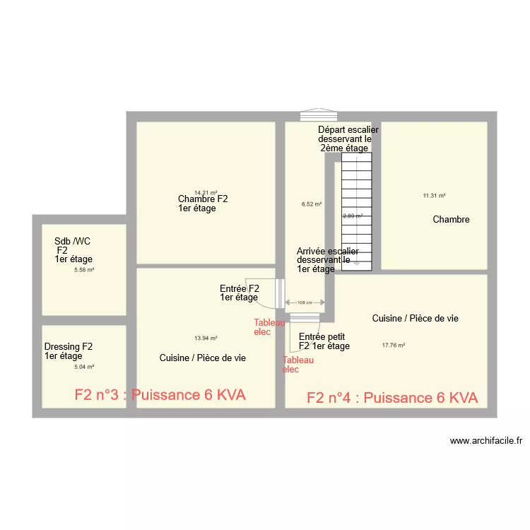 Marnaz Maison 1er &eacute;tage. Plan de 