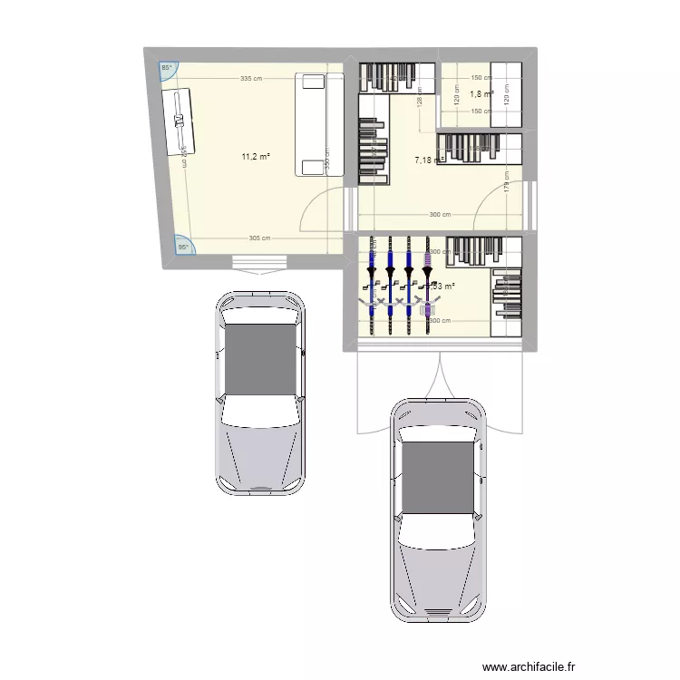 Travaux extension. Plan de 