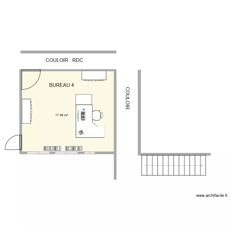 BUREAU CORINNE. Plan de 