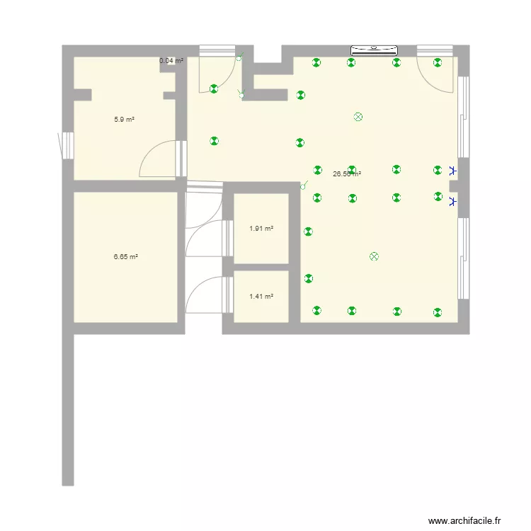 Appartement 1 . Plan de 