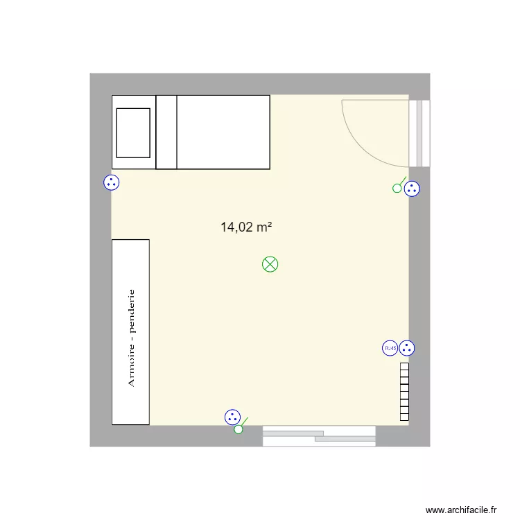 chambre Fille RDC ovest Elec. Plan de 