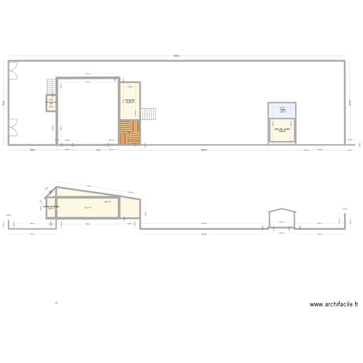 Hermanville. Plan de 8 pièces et 71 m2