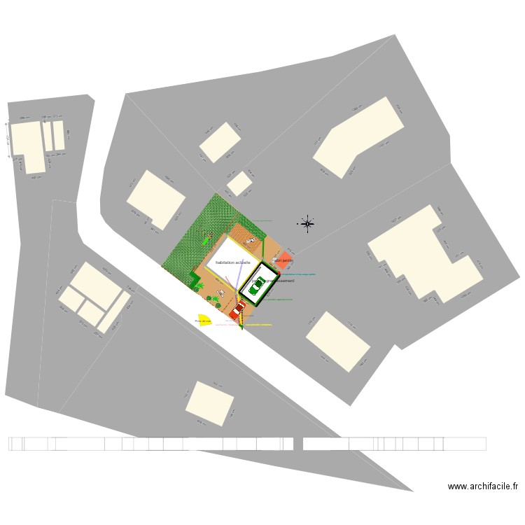 plan de masse. Plan de 17 pièces et 1003 m2