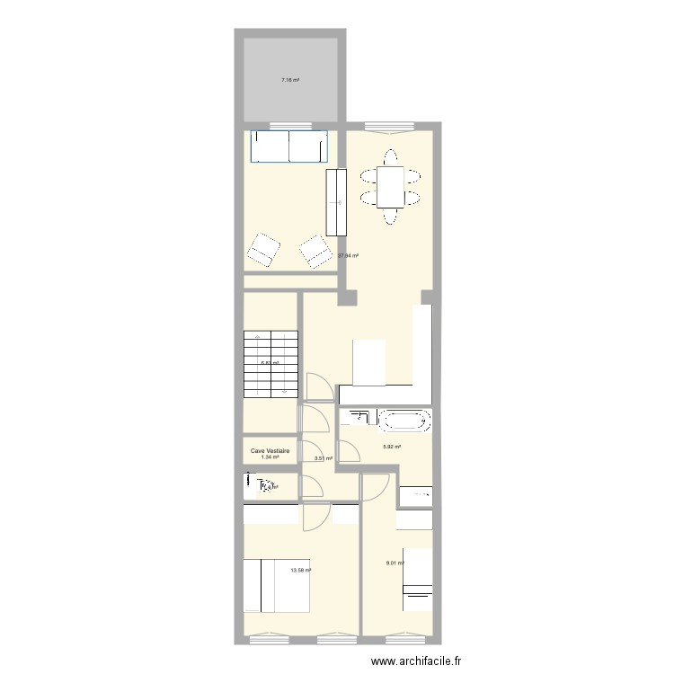 Tabellion 1e étage version 4. Plan de 0 pièce et 0 m2
