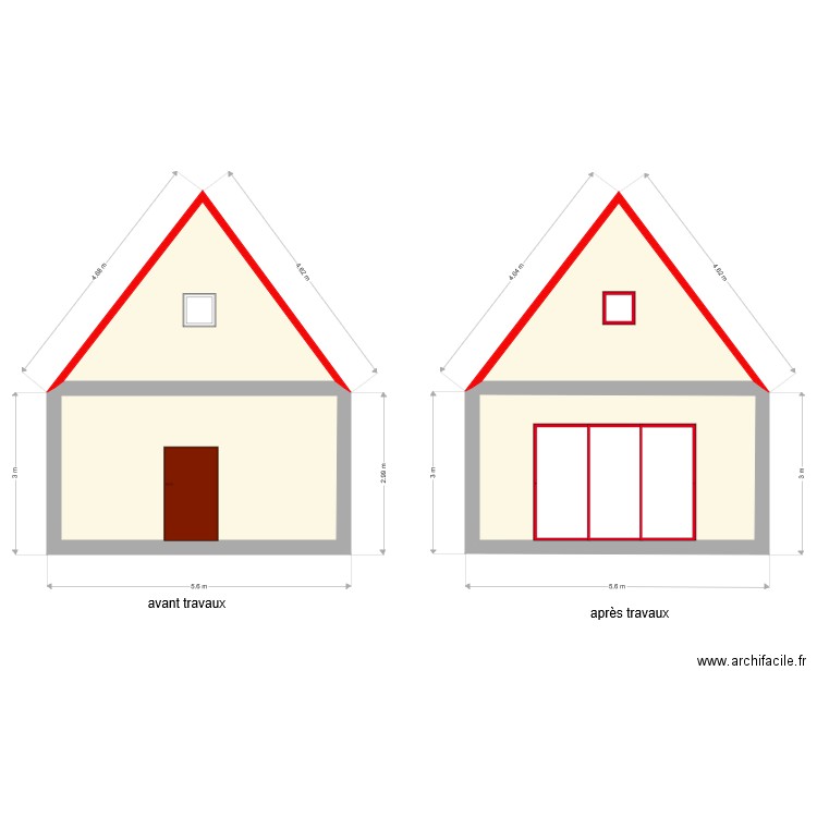 facade gite. Plan de 0 pièce et 0 m2