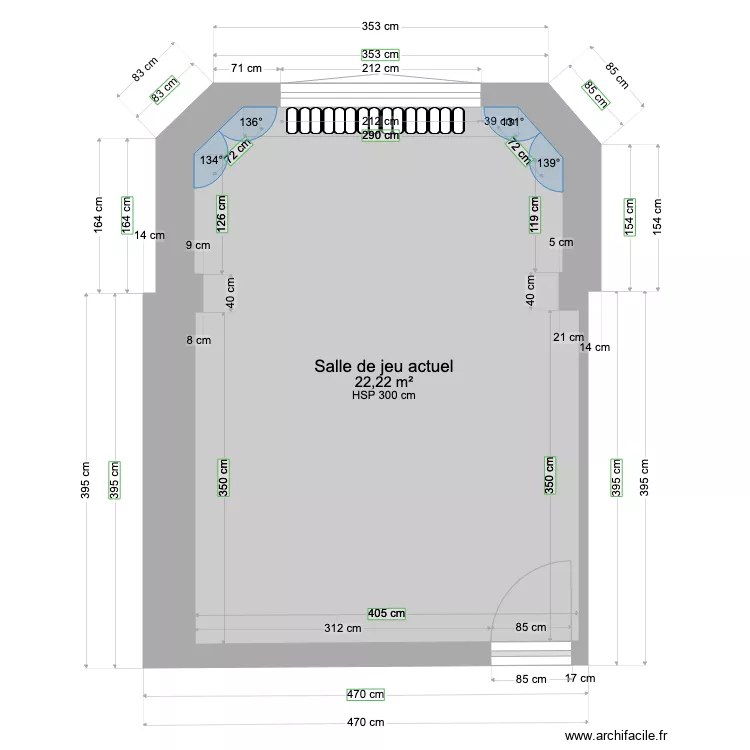 Salle de jeu projet. Plan de 