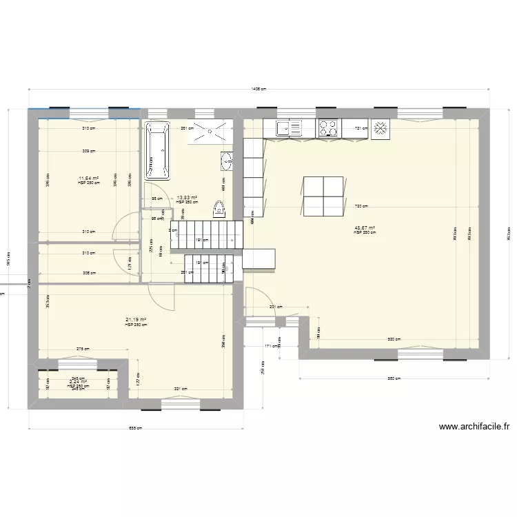 maussane 1 rdc sdbain. Plan de 