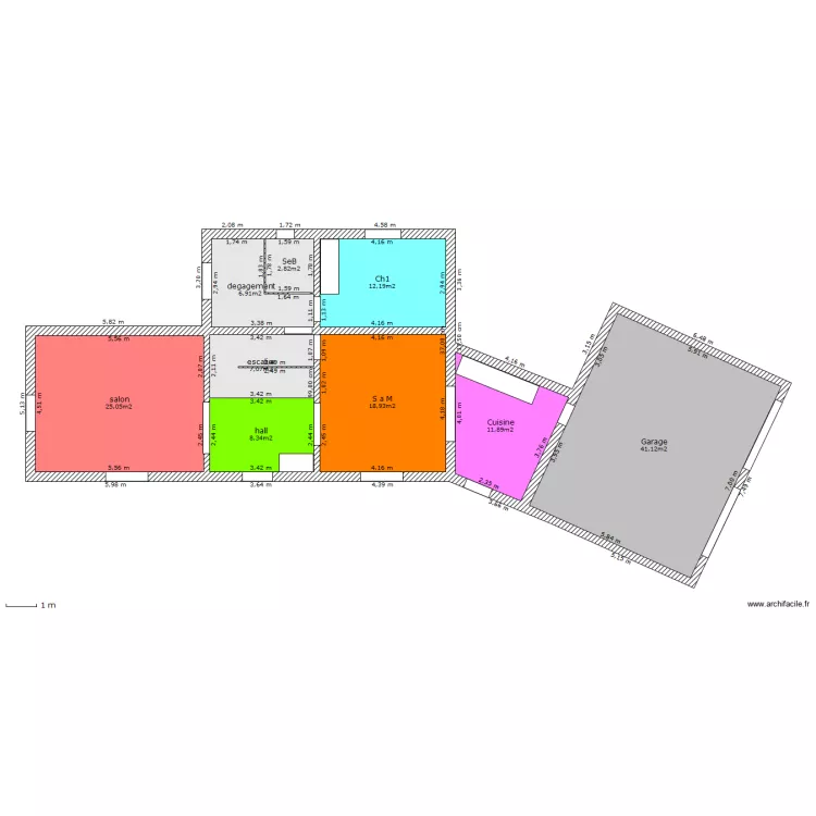 maison L V2. Plan de 