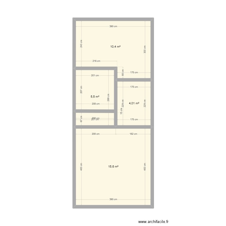 saint anne. Plan de 4 pièces et 36 m2