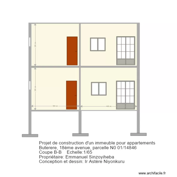 coupe B-B. Plan de 