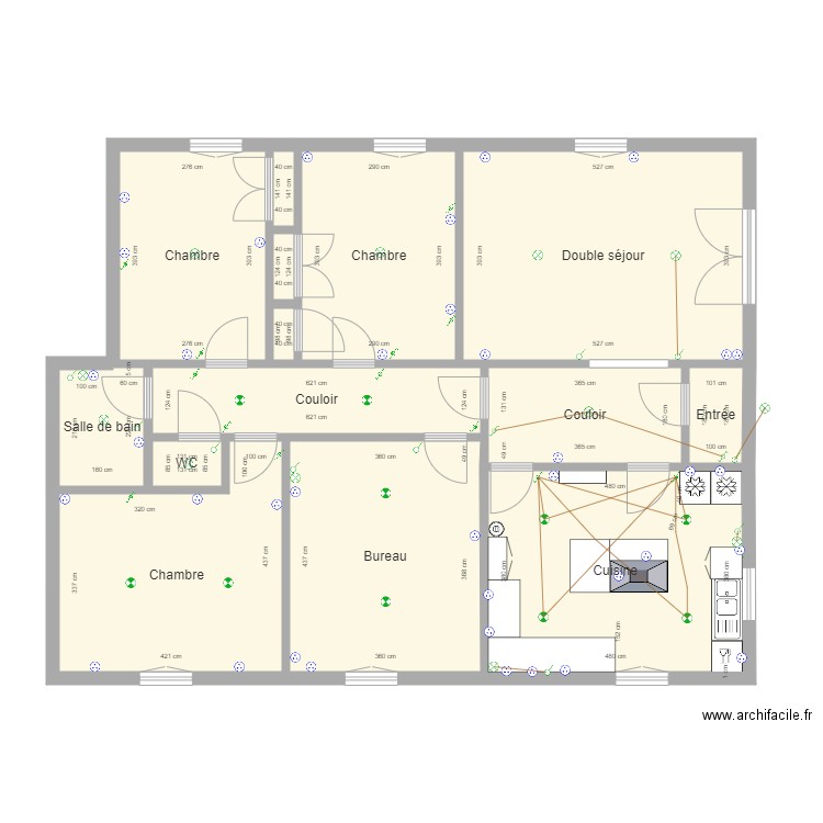 etage BB 2. Plan de 14 pièces et 114 m2