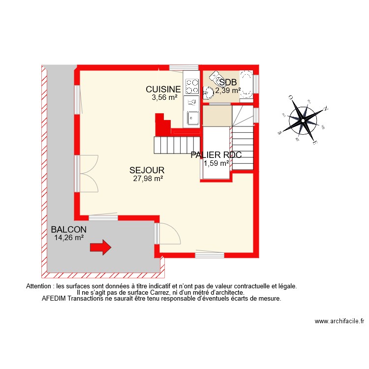 BI 8287 RDC PASCAL. Plan de 10 pièces et 54 m2