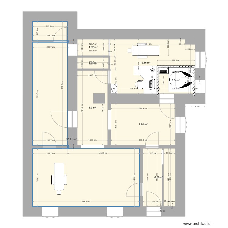 LOPEZ 77 SALLE RX V1 2. Plan de 0 pièce et 0 m2