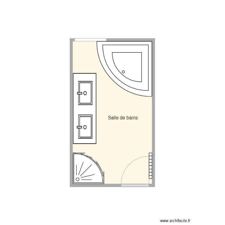 plan avant travaux Tourbot. Plan de 1 pièce et 7 m2