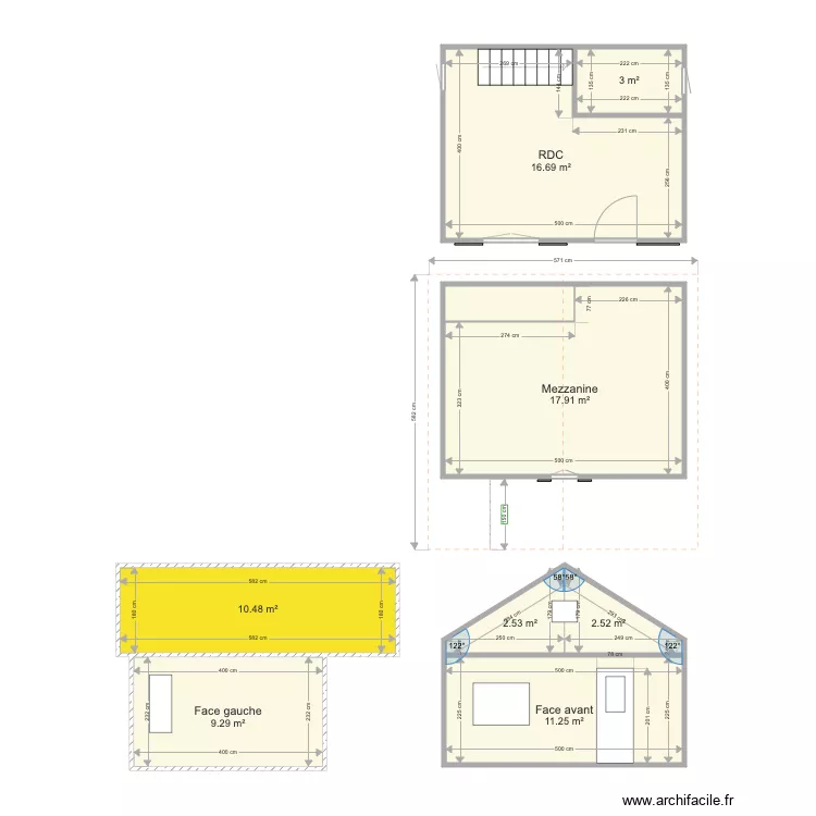 Chalet le mas 20m2. Plan de 