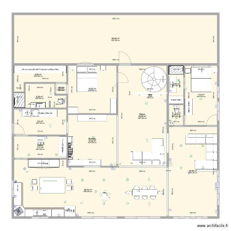 Rénovation maison PK11chamb Ave Elect . Plan de 14 pièces et 241 m2