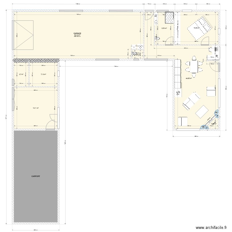 Mont Bonvillers. Plan de 15 pièces et 255 m2