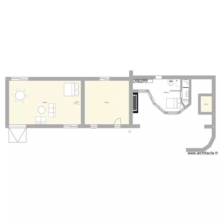 Pierre qui roule. Plan de 4 et 127 m² Pierre qui roule. Plan de 4 et 127 m²