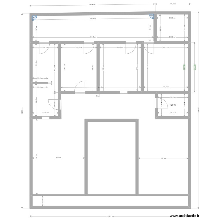 Pantin_1erEtage. Plan de 9 pièces et 169 m2