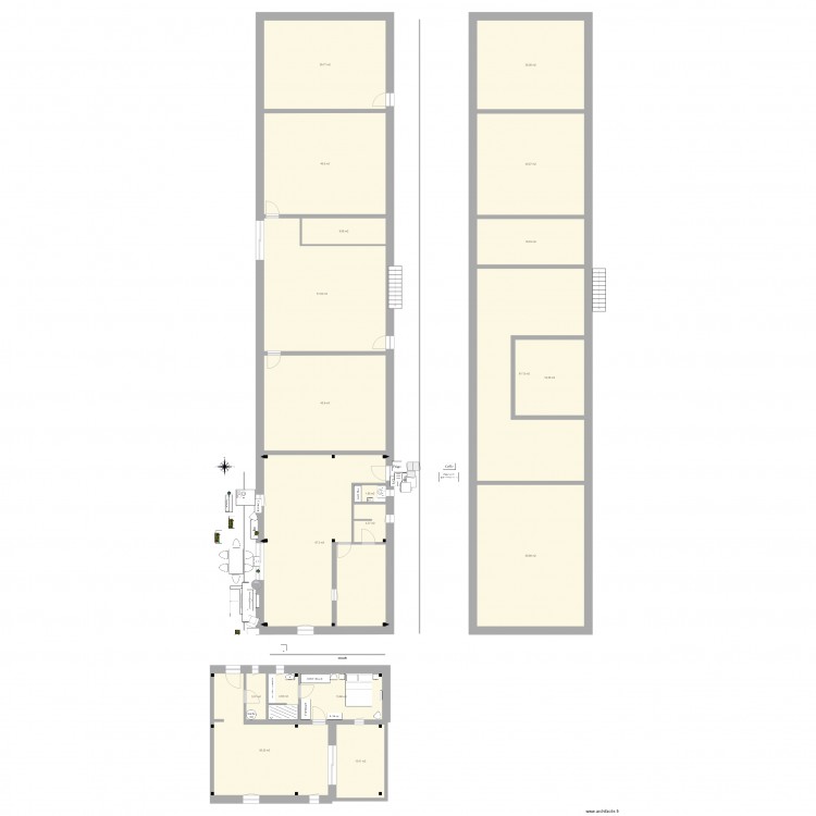 bâti 2 plain pied ferme 7 pignon est suite parentale 3 avec poteaux. Plan de 0 pièce et 0 m2