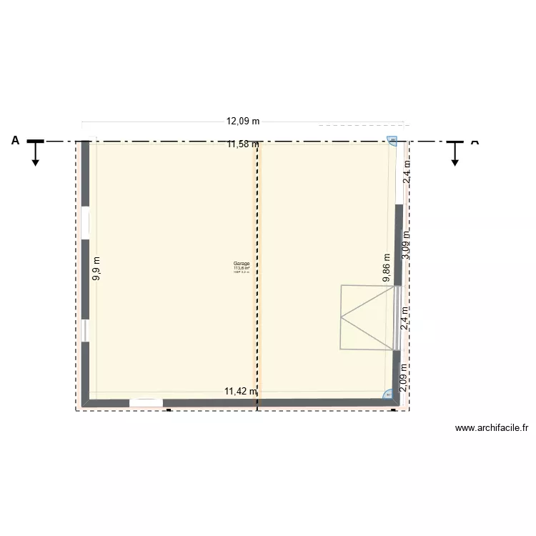 maison. Plan de 1  et 114 m²