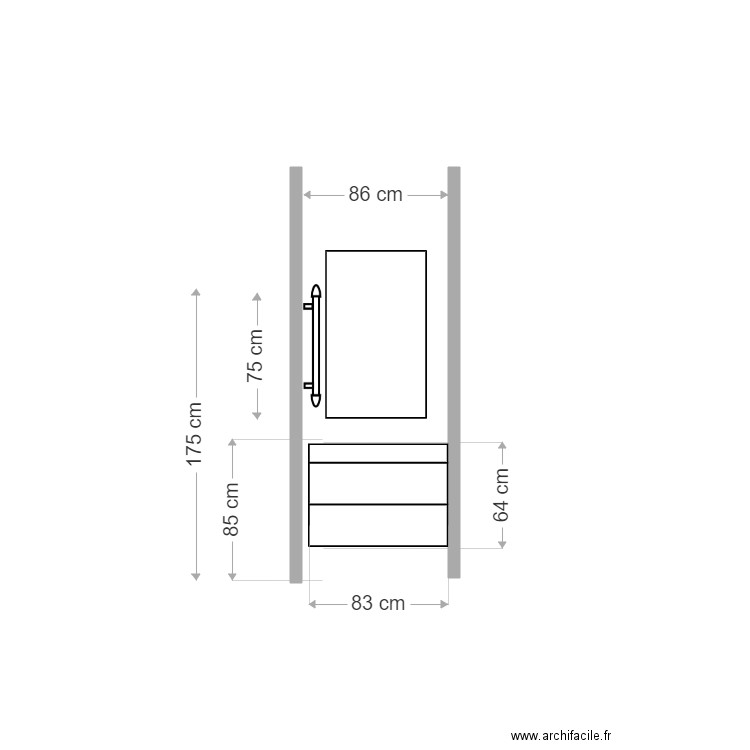 sdb 1. Plan de 0 pièce et 0 m2