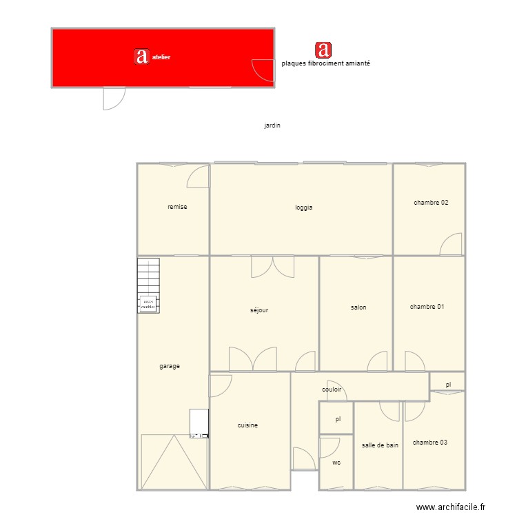 montassier am. Plan de 15 pièces et 156 m2