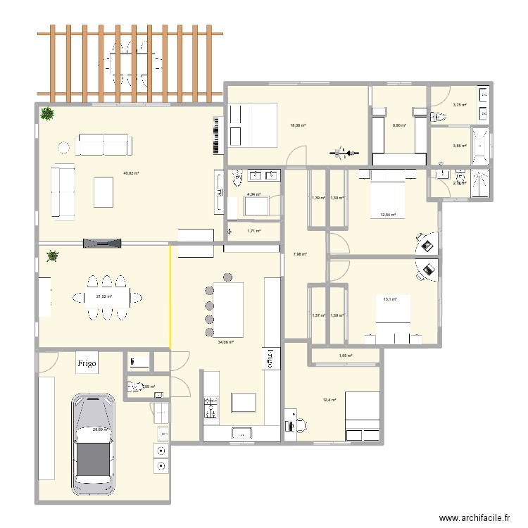 For Odile - Project Sketch House 1115 Allen way v2. Plan de 21 pièces et 221 m2