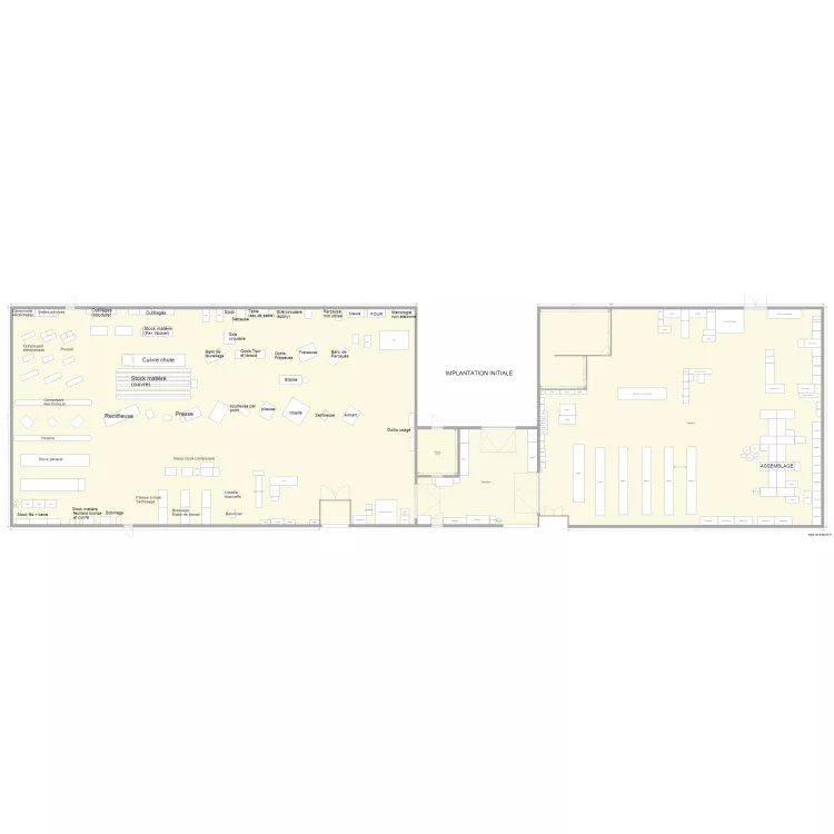 Implantation atelier A B C Initial 20. Plan de 