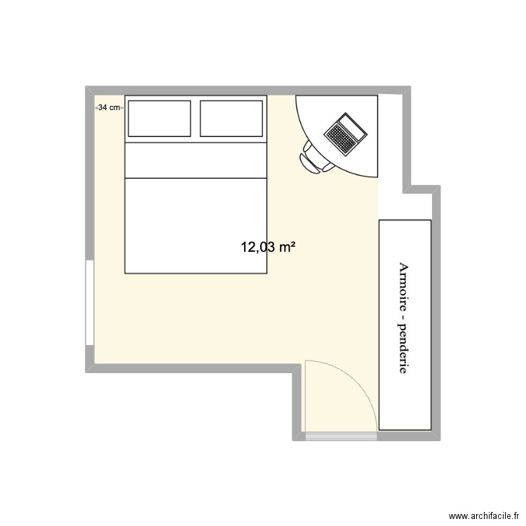 annab 2. Plan de 1 pièce et 12 m2