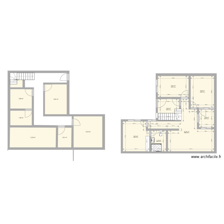 Plan 2. Plan de 14 pièces et 114 m2