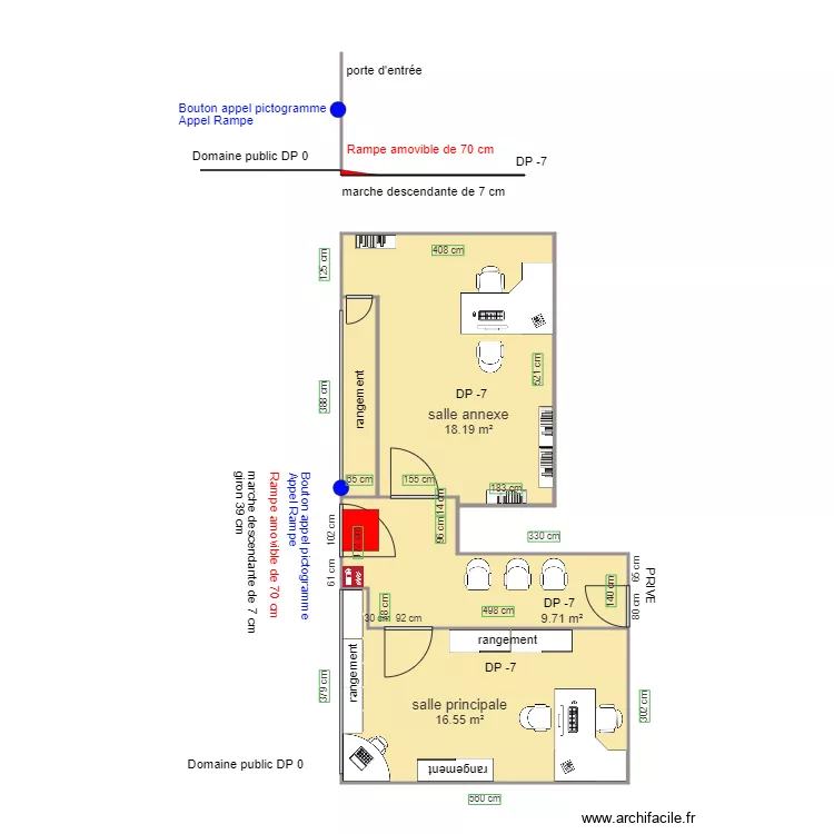 CABINET DORTHOPHONIE AVANT TRAVAUX. Plan de 