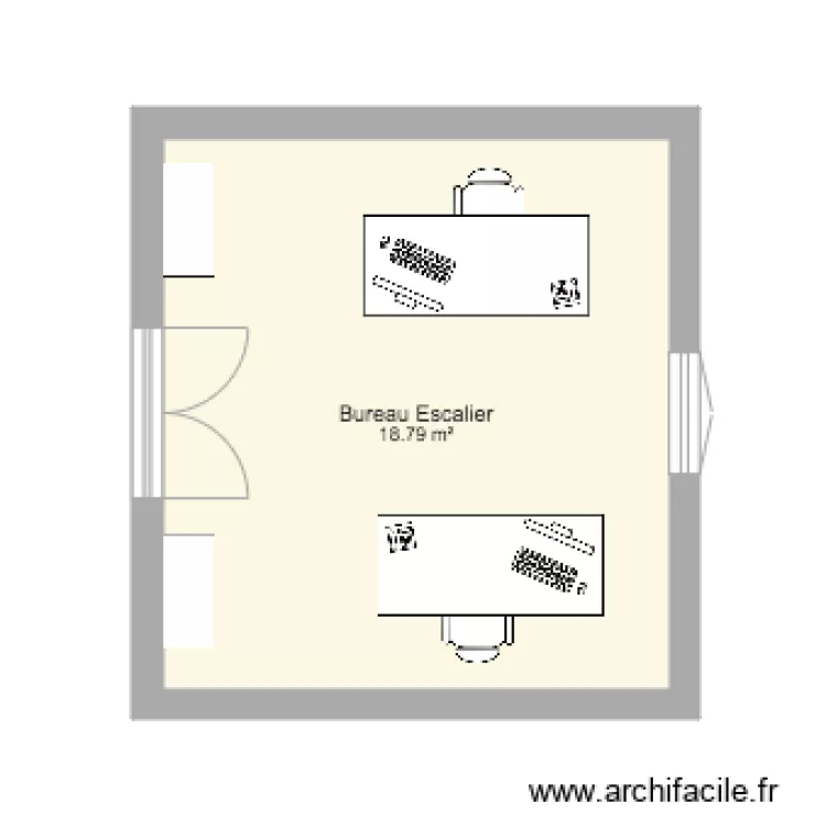 Plan actuel Bureau Niveau interm&eacute;diaire . Plan de 