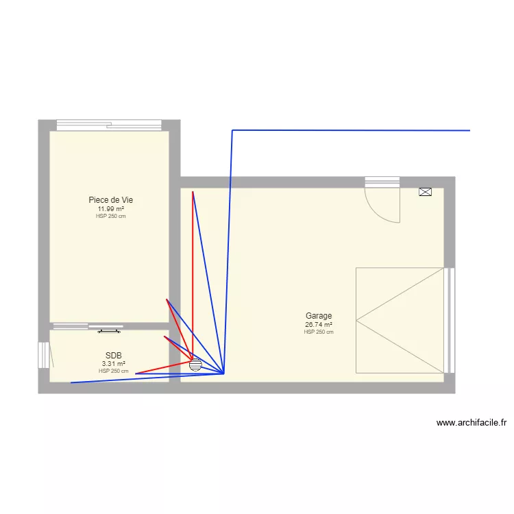 garage studio Eau. Plan de 