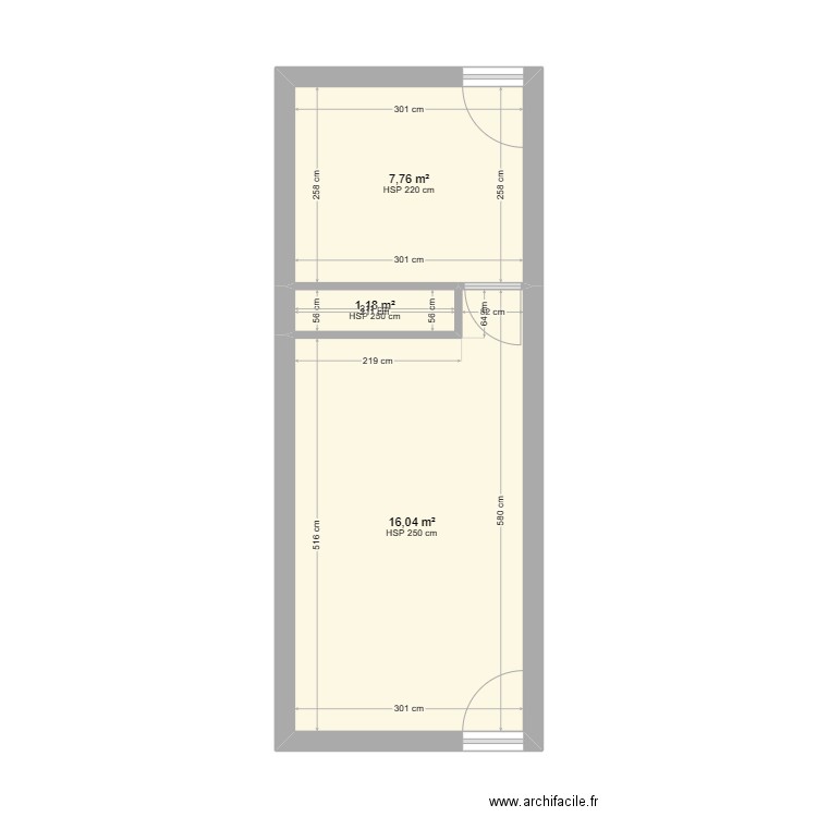 studio aime 2000. Plan de 3 pièces et 25 m2