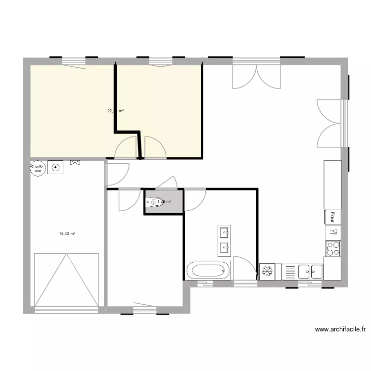 Maison CAMUS 80m1. Plan de 3  et 39 m²